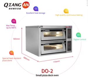 Excellent heat storage, High quality continuous baking, Digital Control, Small pizza deck oven, Special heat-resistent pizza stone, Max to 400℃