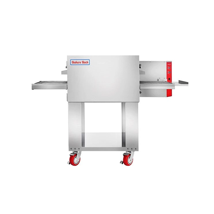 Bakers Rock G2028 20 inch gas LPG conveyor oven for baking pizza wings and snacks in commercial kitchens