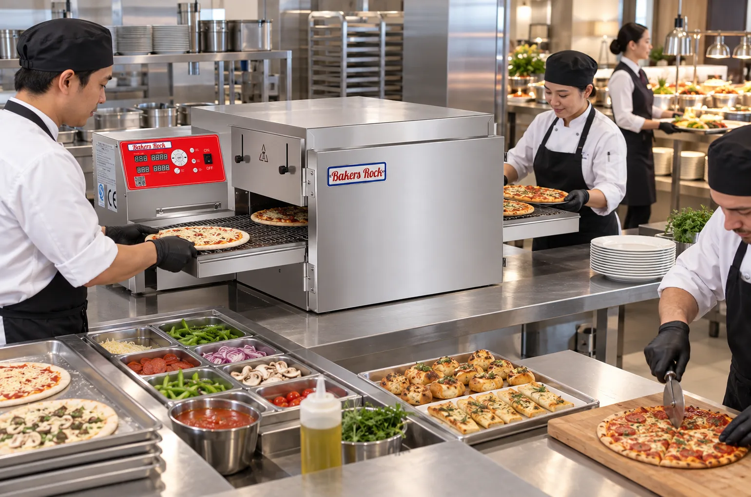 Hotel Buffet Conveyor Oven Consistent Pizza, Flatbread, and Snack Output